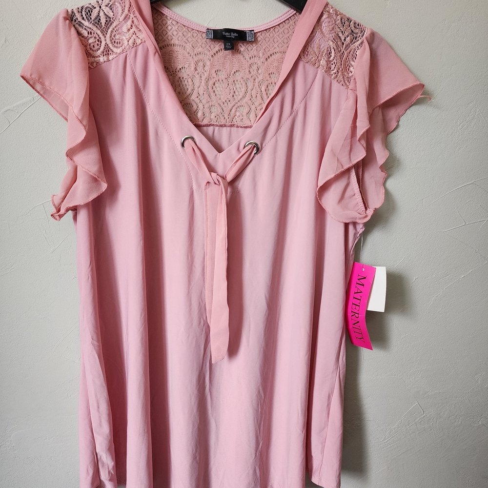 Tutta Bella Lace-Accent Maternity Top Size 2x Nwt